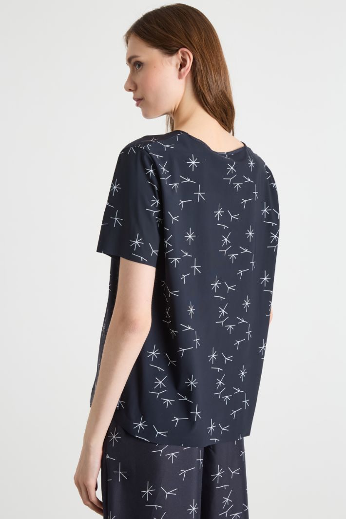 Jersey top with a twill panel Intrend - 4