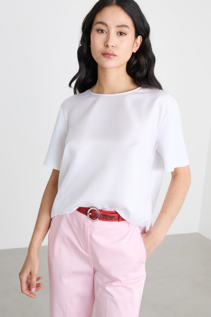 Top in jersey con inserto in twill Intrend - 2