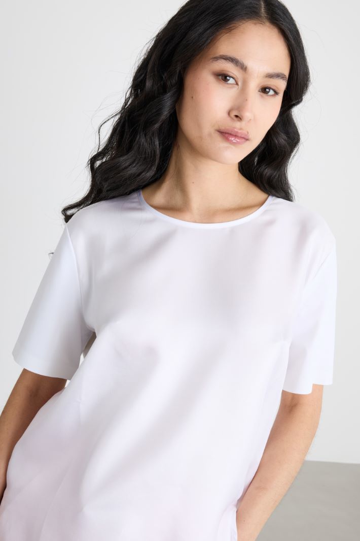 Top in jersey con inserto in twill Intrend - 3