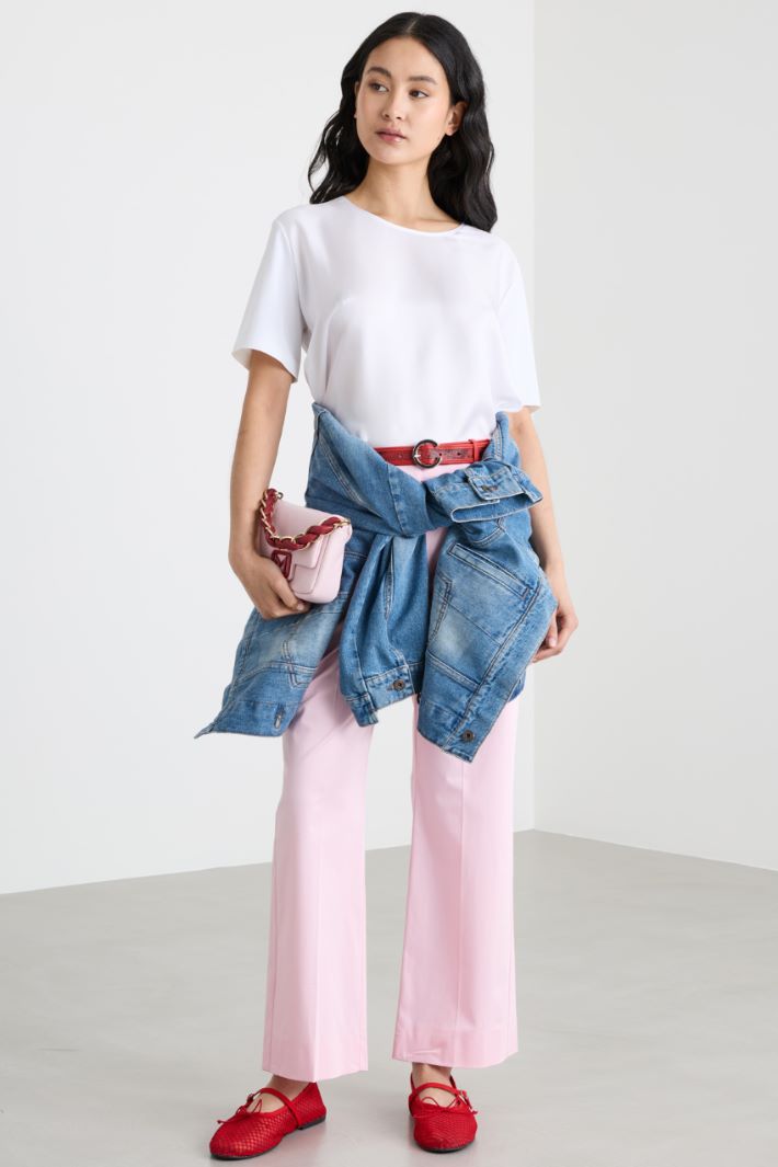 Top in jersey con inserto in twill Intrend