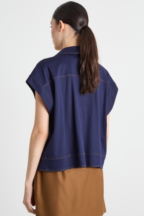 Polo oversize in jersey