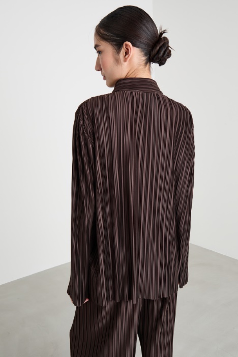 Blusa in jersey plissé