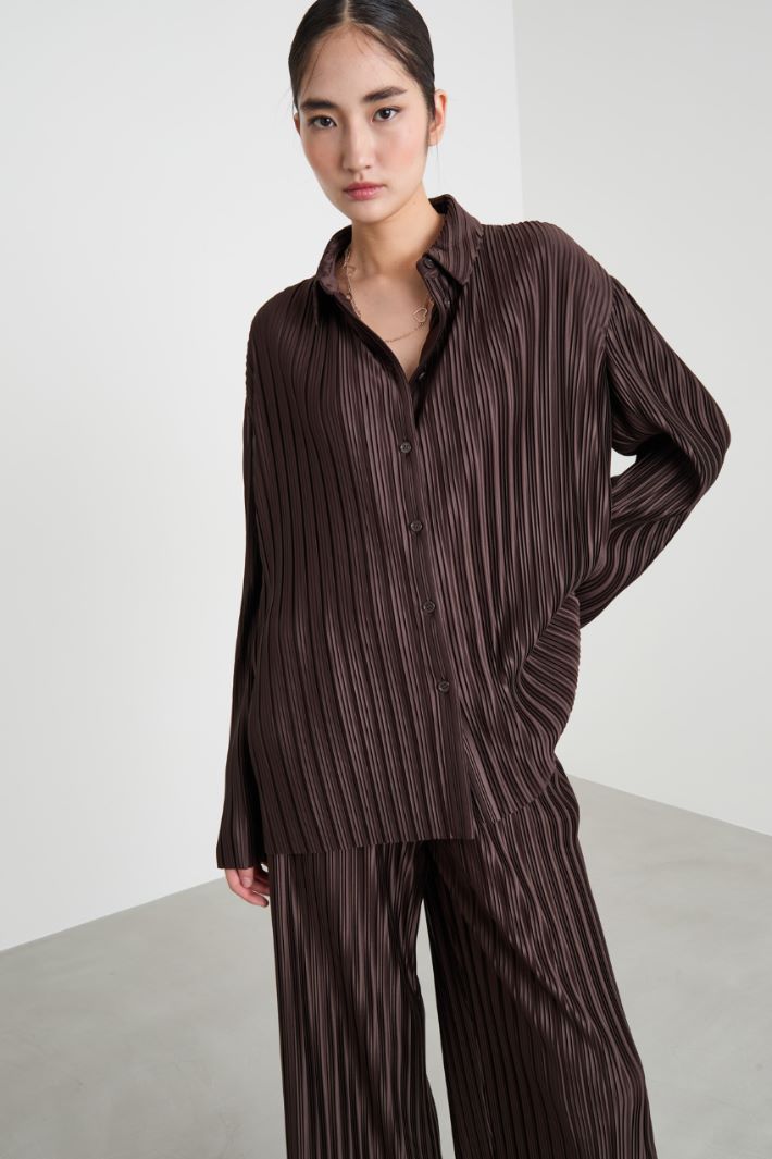 Blusa in jersey plissé Intrend - 2