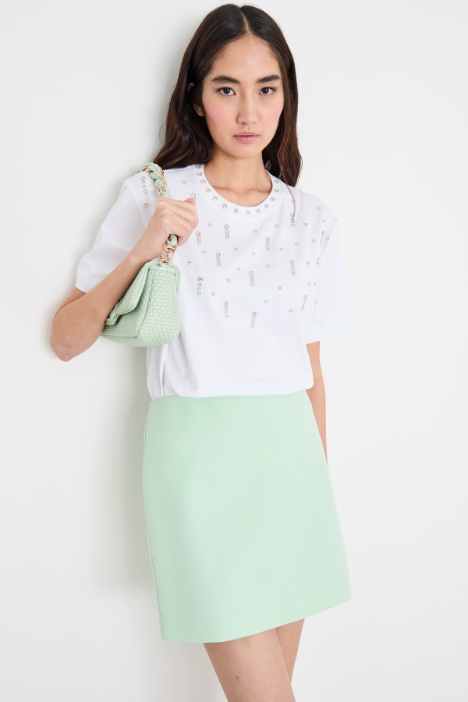 Rhinestone-embellished T-shirt Intrend