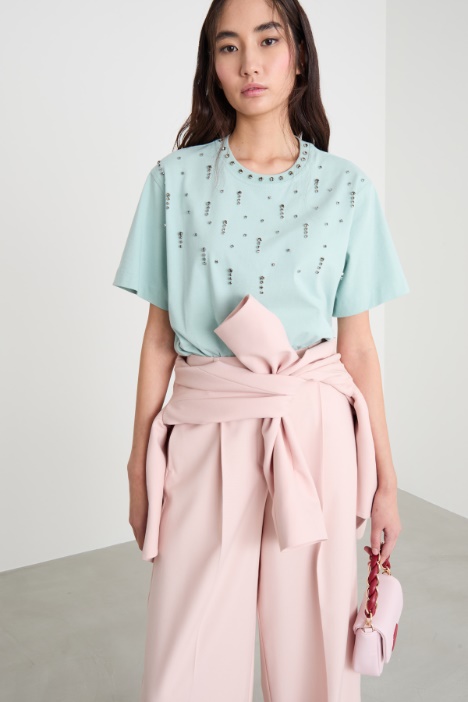 Rhinestone-embellished T-shirt Intrend