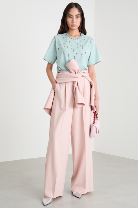 Rhinestone-embellished T-shirt Intrend