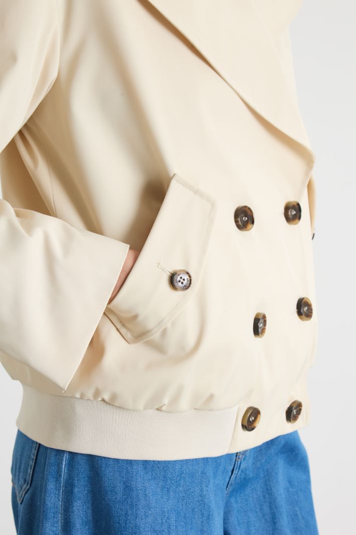 Cropped Double-Breasted Trench Coat Intrend - 3