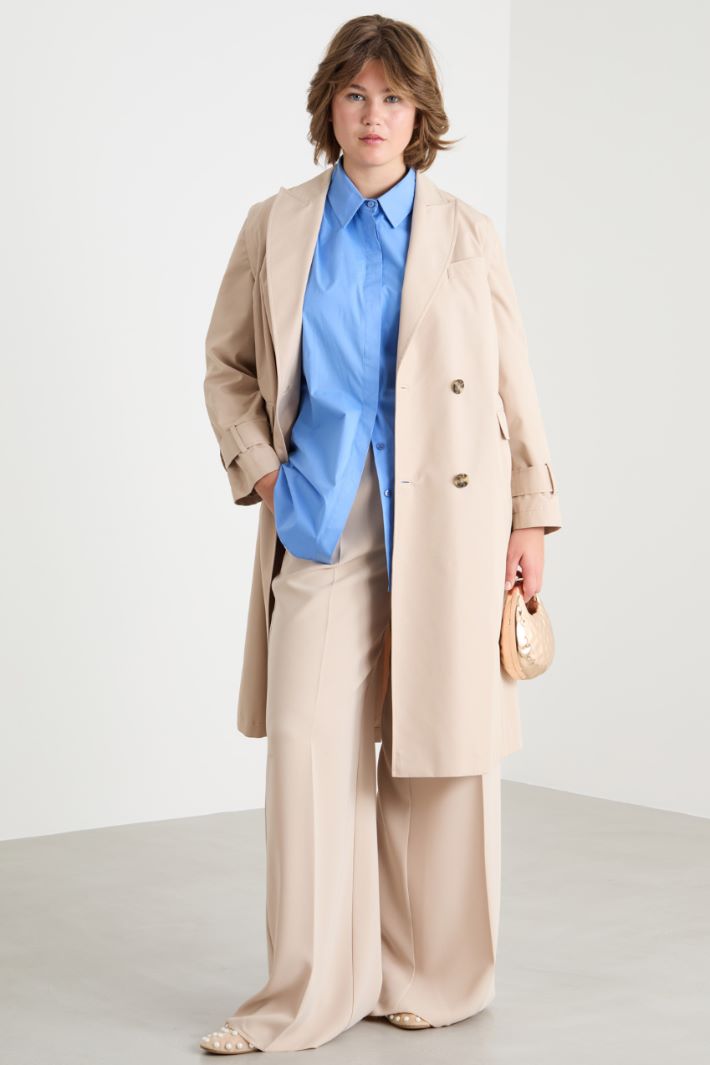 Impermeabile in twill antigoccia con maniche rimovibili Intrend