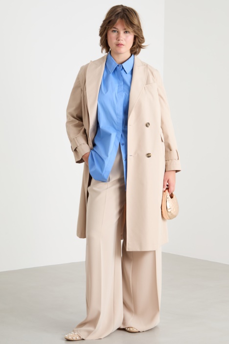 Impermeabile in twill antigoccia con maniche rimovibili Intrend