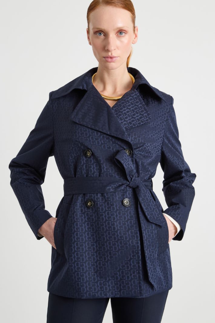 Trench doppiopetto in tessuto tecnico jacquard Intrend - 2