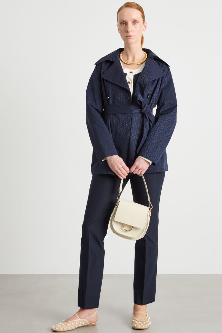 Trench doppiopetto in tessuto tecnico jacquard Intrend