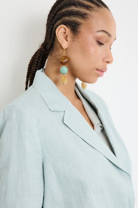 Blazer in tela con maniche a tre quarti