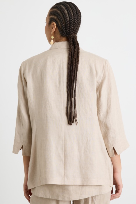 Blazer in tela con maniche a tre quarti