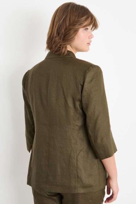 Blazer in tela con maniche a tre quarti