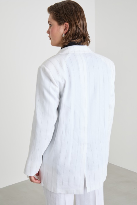 Giacca open-front in twill