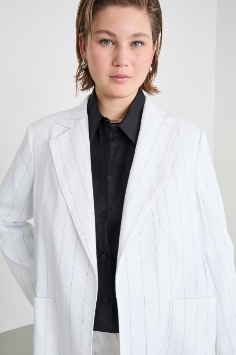 Giacca open-front in twill