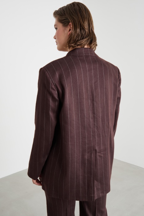 Giacca open-front in twill