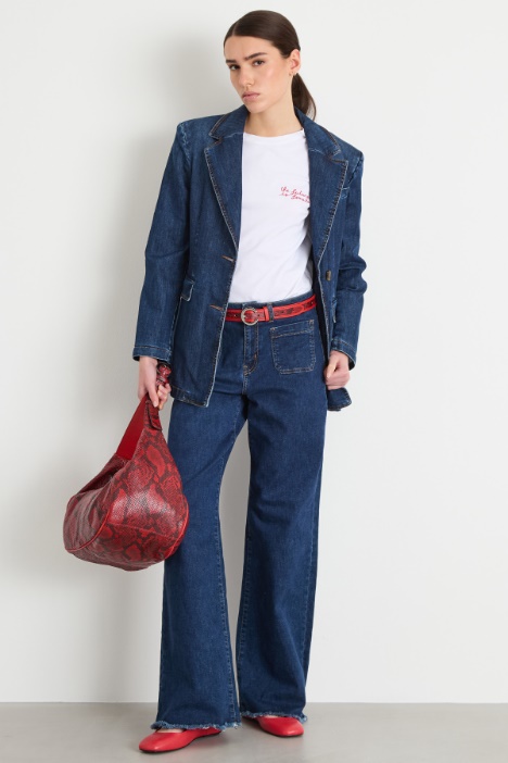 Fitted Denim Blazer Intrend