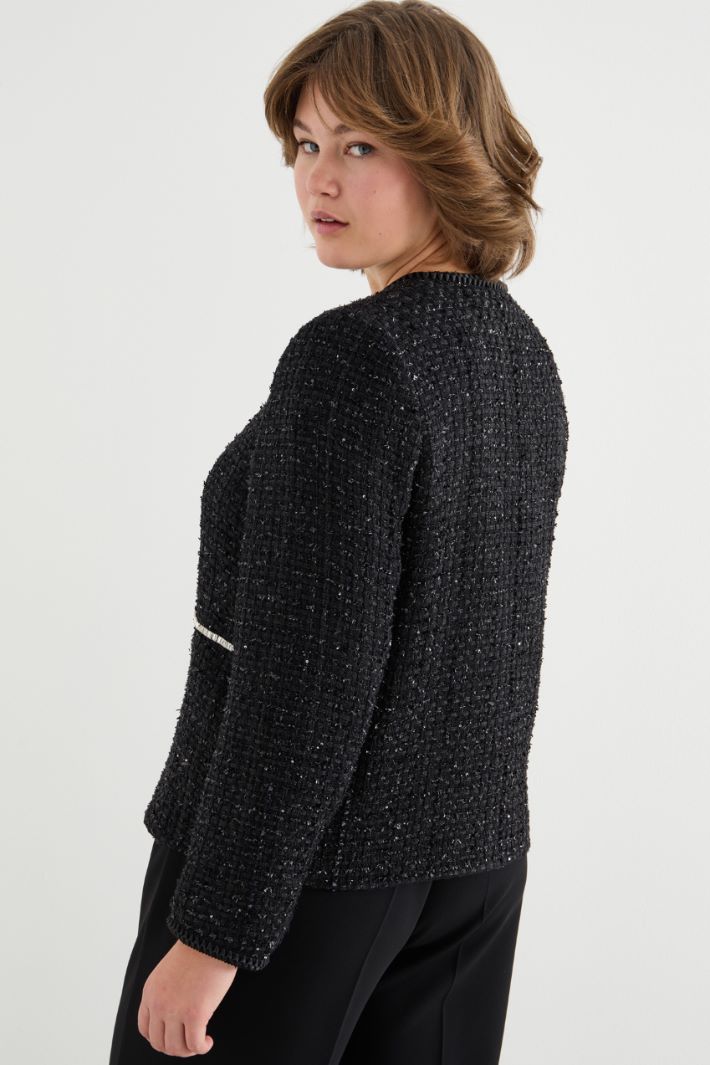 Embroidered basketweave jacket Intrend - 4