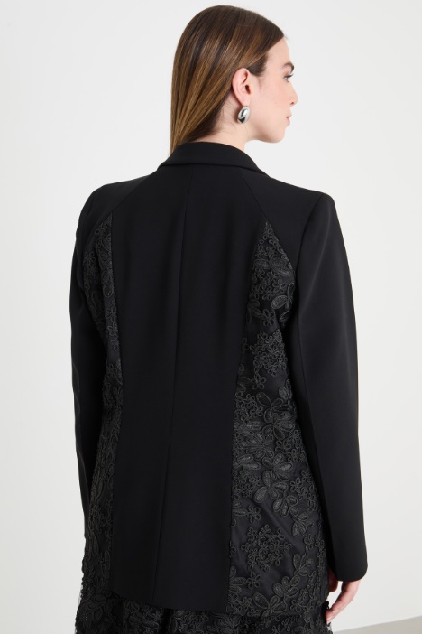 Blazer in cady con inserti tulle