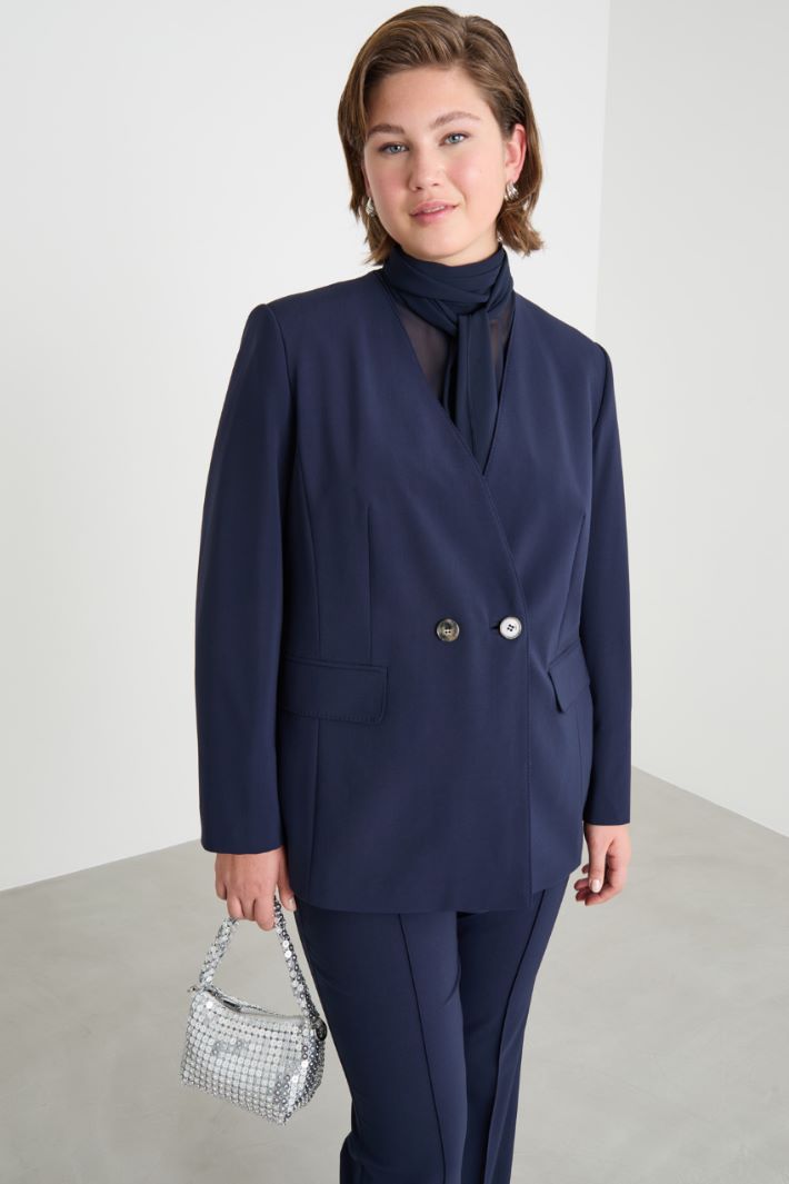 Double-breasted V-neck blazer Intrend - 2