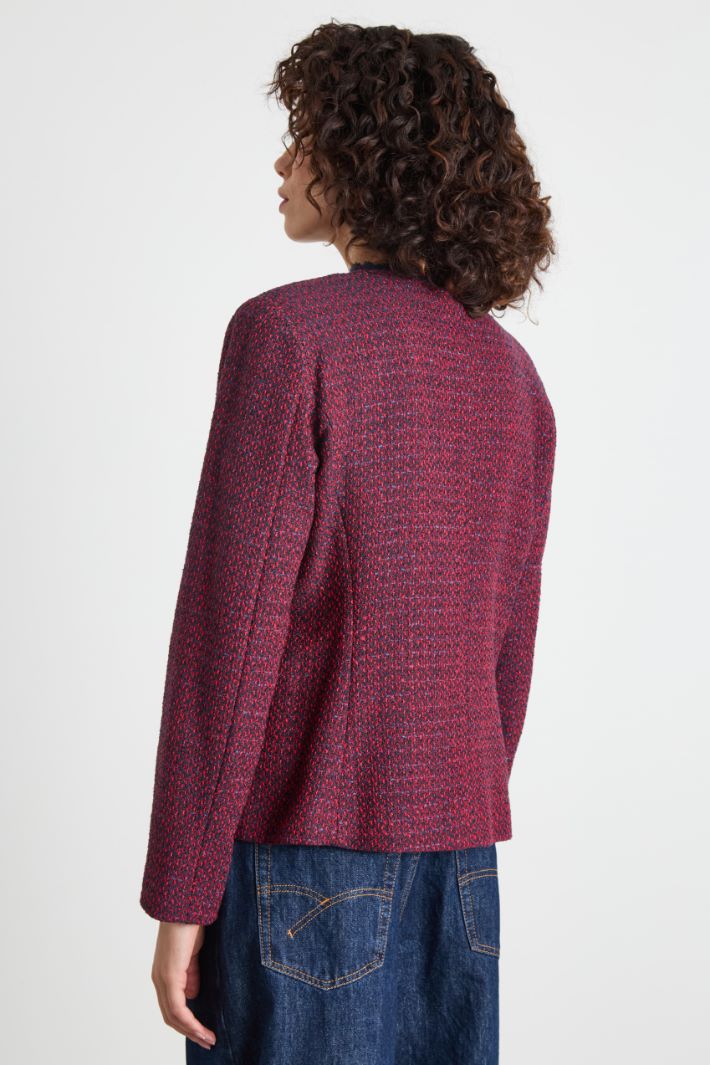 Fitted basketweave tweed jacket Intrend - 4