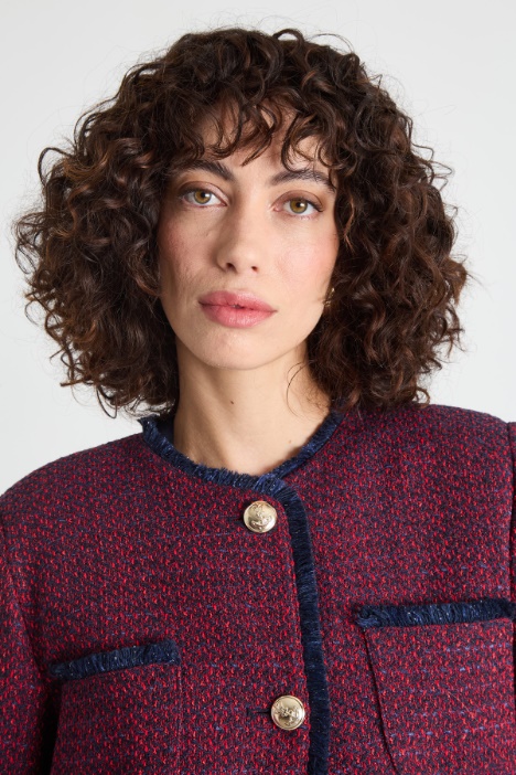 Giacca sfiancata in stuoia tweed