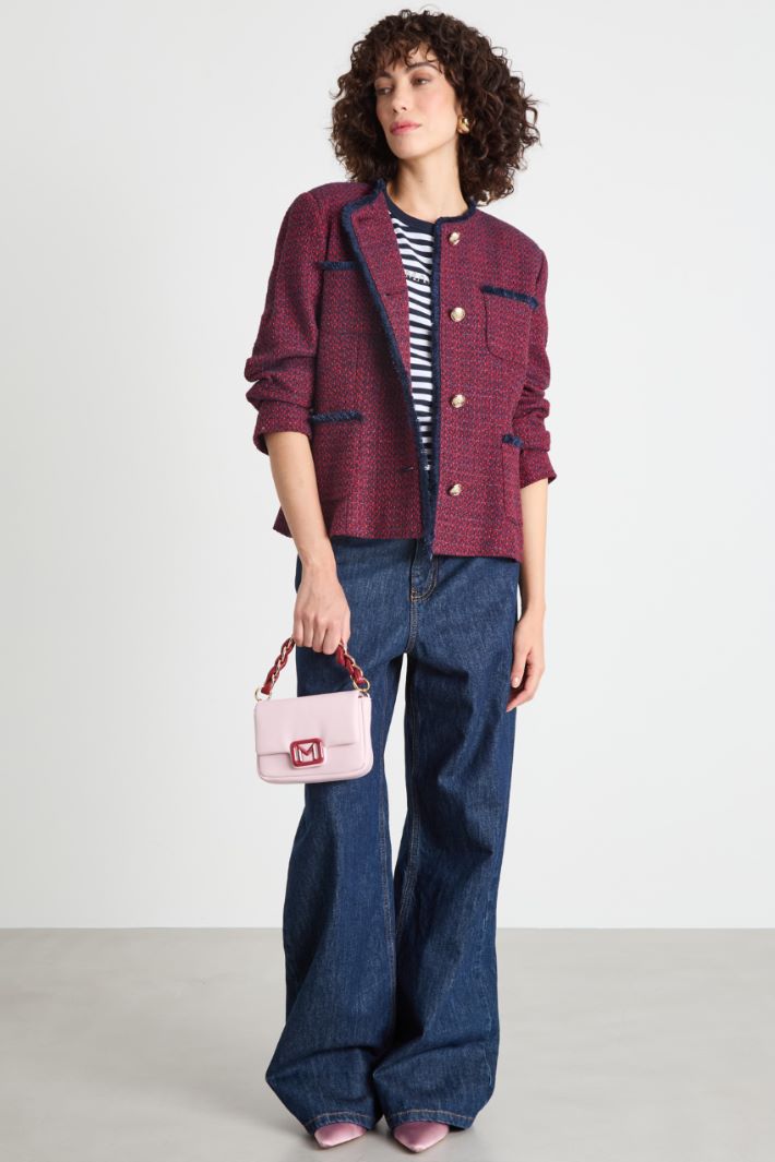 Fitted basketweave tweed jacket Intrend