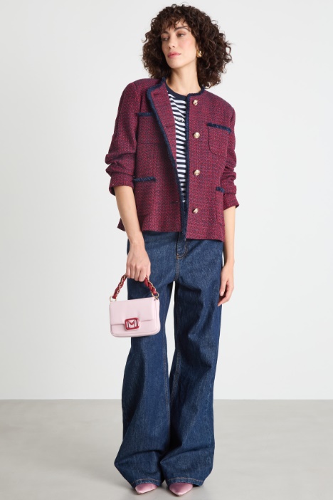 Fitted basketweave tweed jacket Intrend