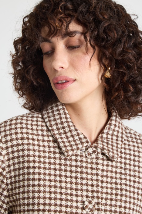 Giacca boxy in stuoia