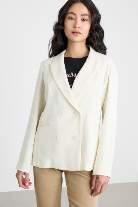 Double-breasted blazer in fluid crepe Intrend