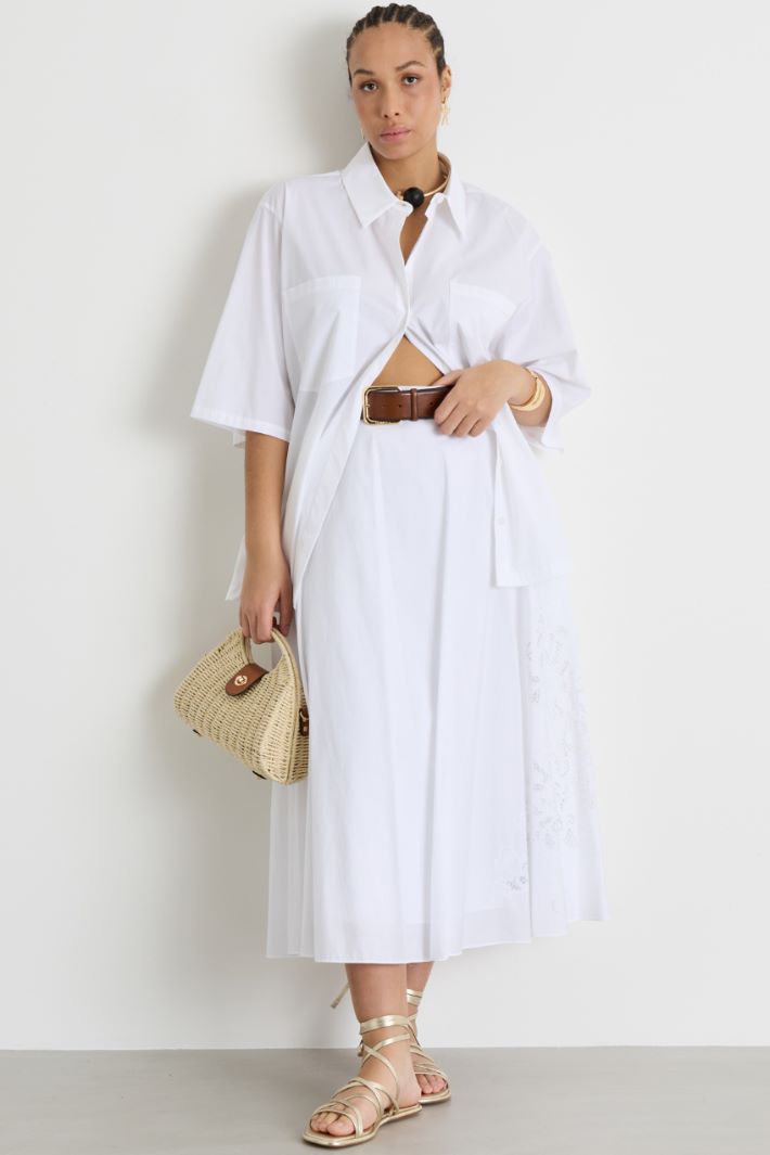 Embroidered poplin skirt Intrend