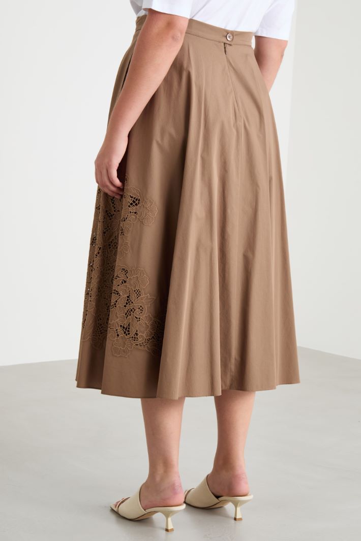 Embroidered poplin skirt Intrend - 4