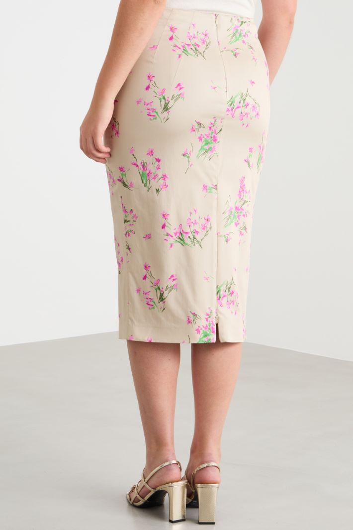 Printed sateen skirt Intrend - 4