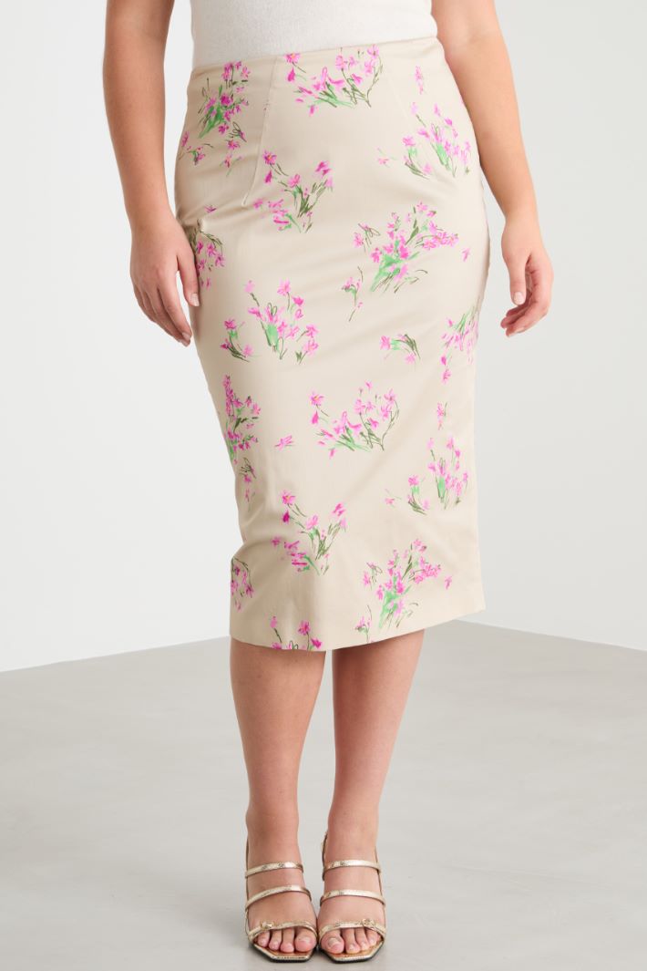 Printed sateen skirt Intrend - 2
