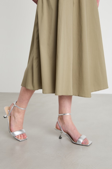 Gonna in popeline a pieghe