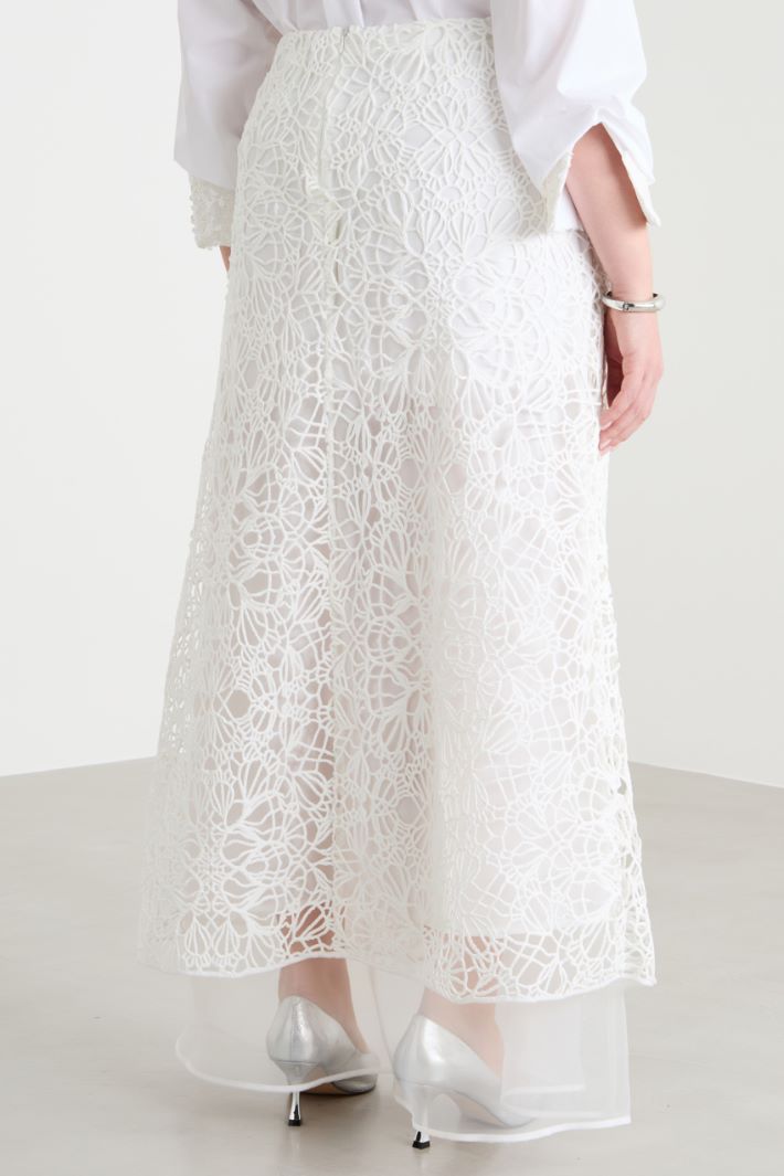Gonna lunga in macramè e organza Intrend - 4