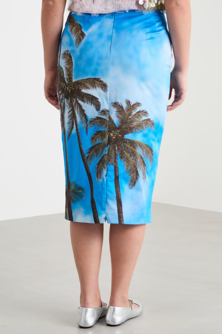 Printed satin pencil skirt Intrend - 4