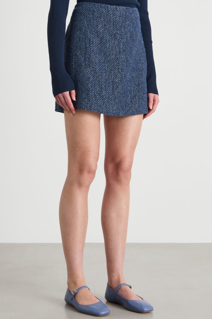 Basketweave tweed miniskirt Intrend - 2