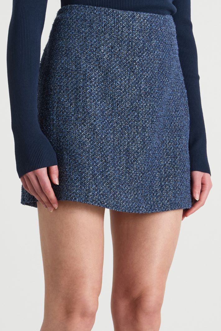 Basketweave tweed miniskirt Intrend - 3