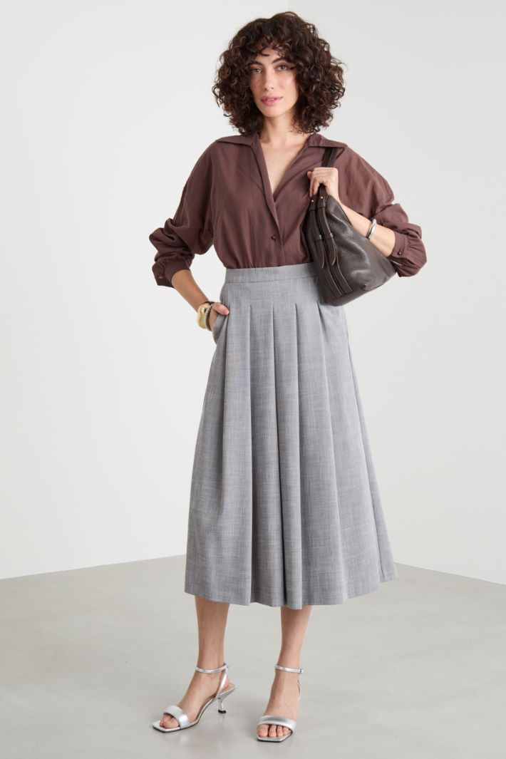 Flared skirt with stitched-down pleats Intrend