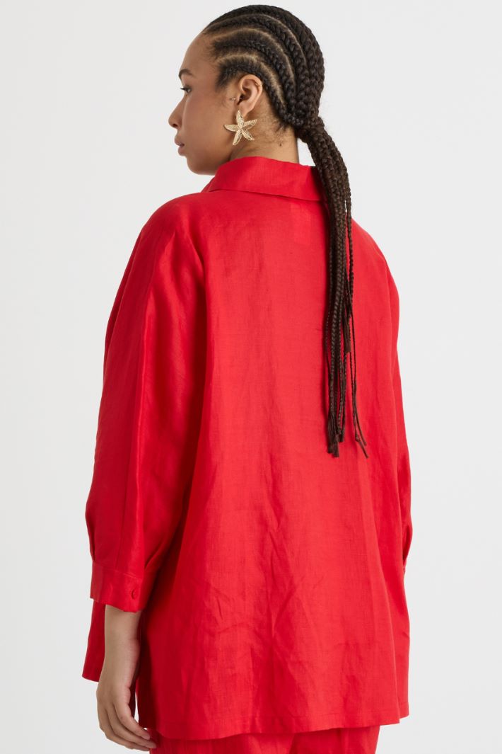 Camicia ampia in tela Intrend - 4