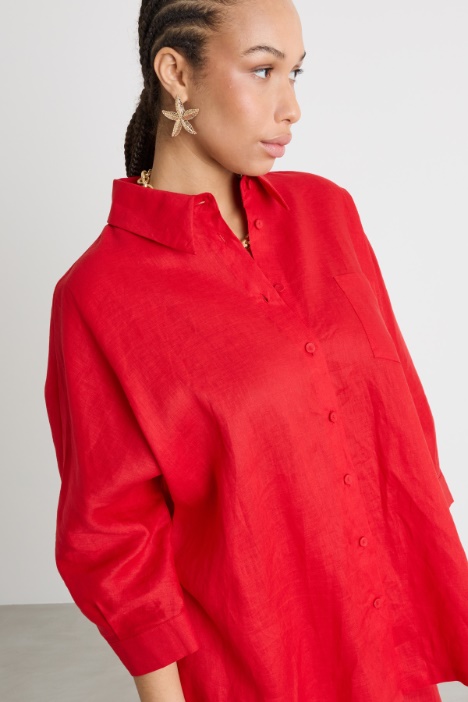 Camicia ampia in tela