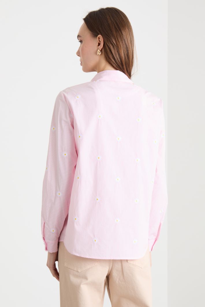 Embroidered Poplin Shirt Intrend - 4
