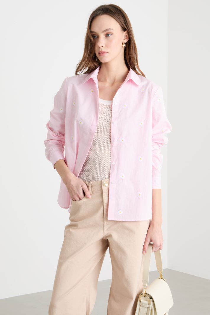 Embroidered Poplin Shirt Intrend - 2