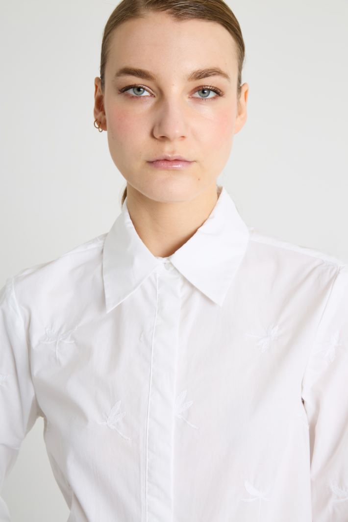 Embroidered Poplin Shirt Intrend - 3