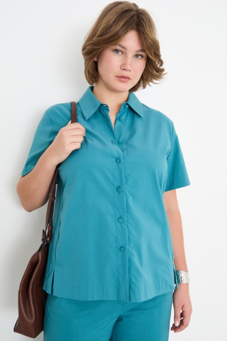 Short-sleeved poplin shirt Intrend