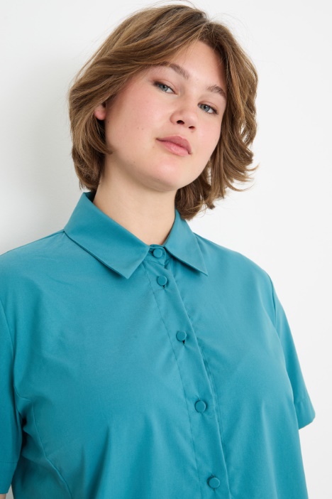 Camicia in popeline a maniche corte