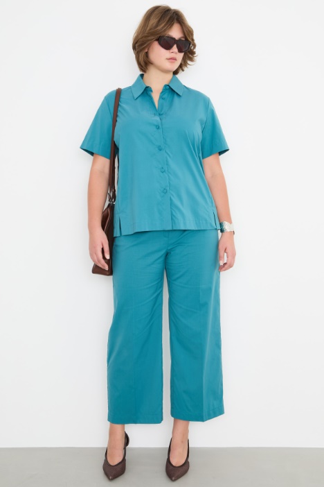 Short-sleeved poplin shirt Intrend