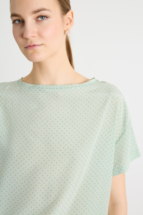 Blusa in crepe de chine stampato